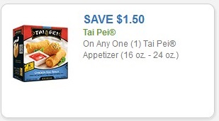Tai Pei, save $1.50 on any one (1) Tai Pei Appetizer (16oz - 24oz)