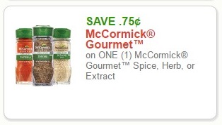 SAVE $0.75 McCormick Gourmet on ONE (1) McCormick Gourmet Spice, Herb, or Extract