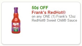 $0.50 OFF Frank's RedHot on any ONE (1) Frank's 12oz RedHot Sweet Chili Sauce