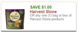 SAVE $1.00 Harvest Stone Off any one (1) bag or box of Harvest Stone products