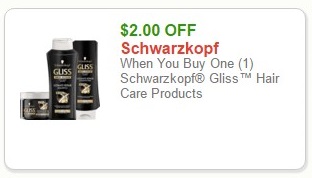 $2.00 OFF Schwarzkopf When You Buy One (1) Schwarzkopf Gliss Hair Care Products