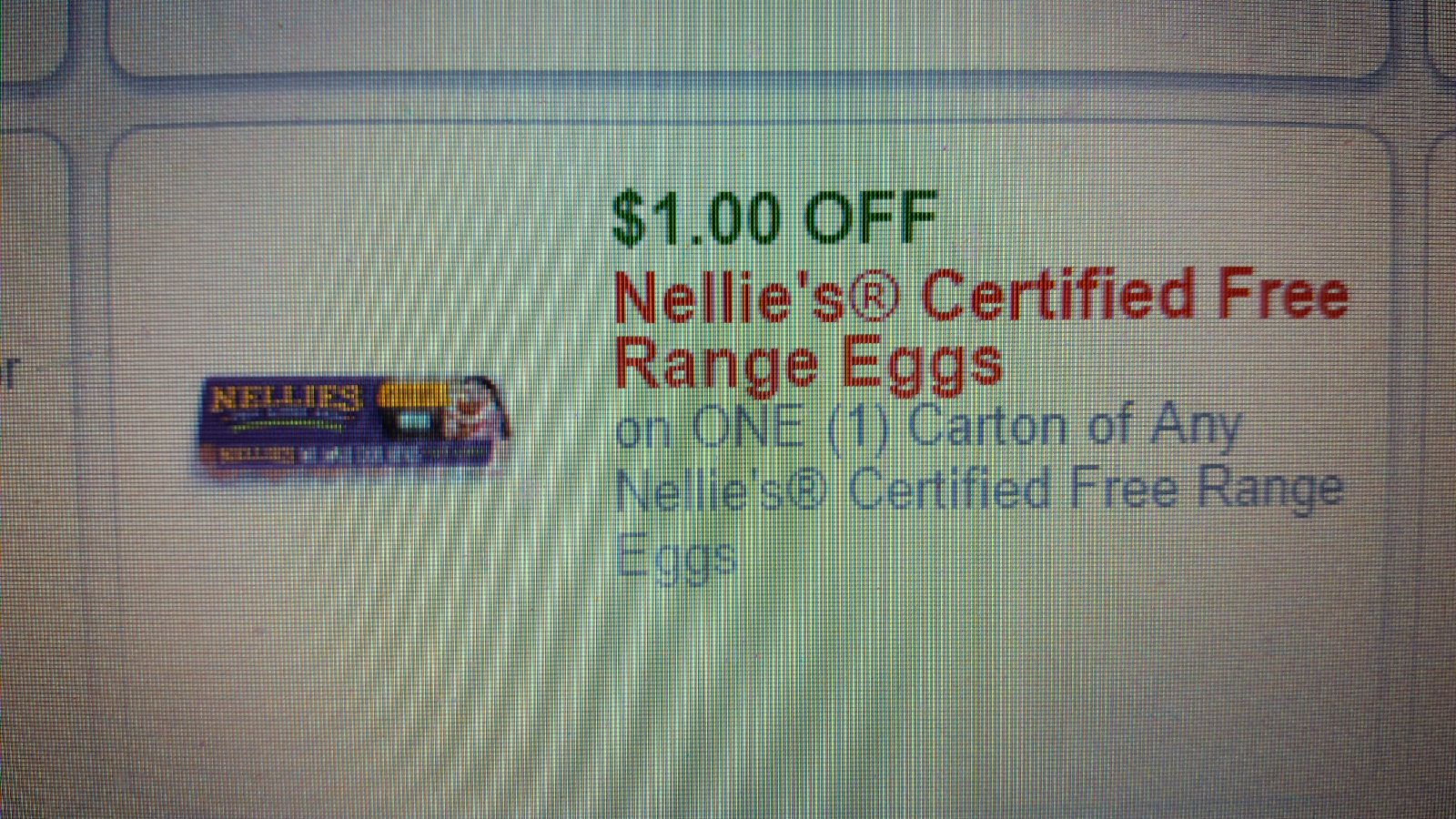 $1.00 OFF Nellie's Certified Free Range Eggs on ONE (1) Carton of Any Nellie's Certified Free Range Eggs
