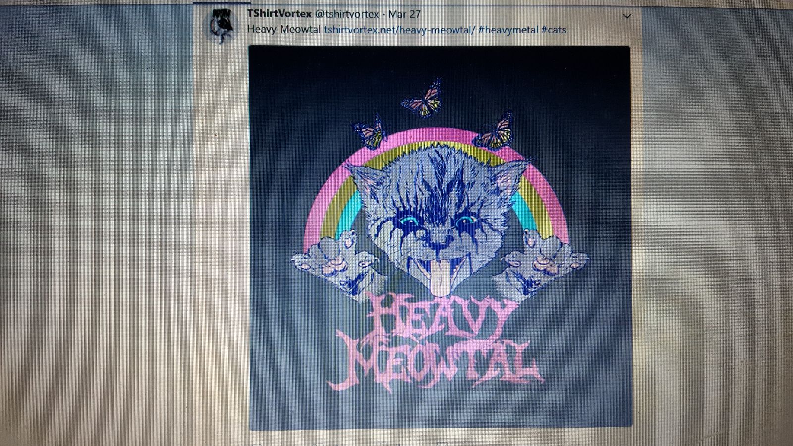 heavy meowtal kitty cat rock ozzy tshirt tshirtvortex rainbow
