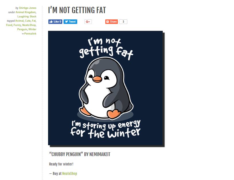 I'm not getting fat chubby penguin tshirt shirtigo I'm storing up energy for the winter.