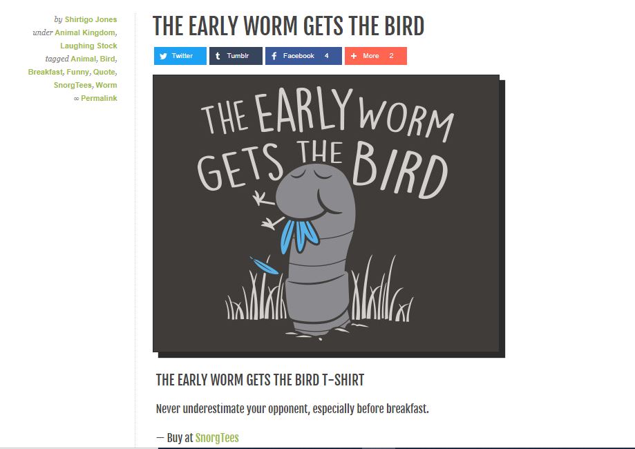 The Early Worm Gets The Bird tshirt shirtigo snorgtees