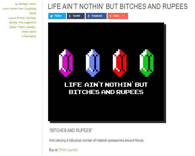 Life Ain't Nothin' but Bitches and Rupees shirtigo tshirt laundry