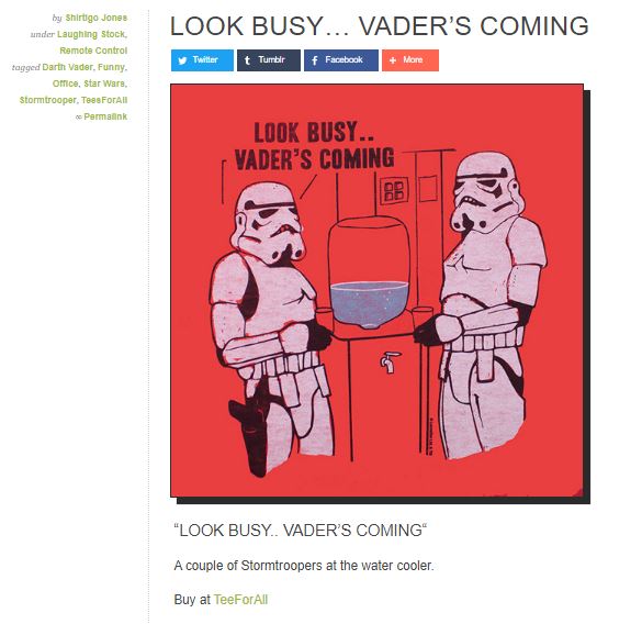 Look Busy... Vader's Coming Teeforall shirtigo tshirt tweet