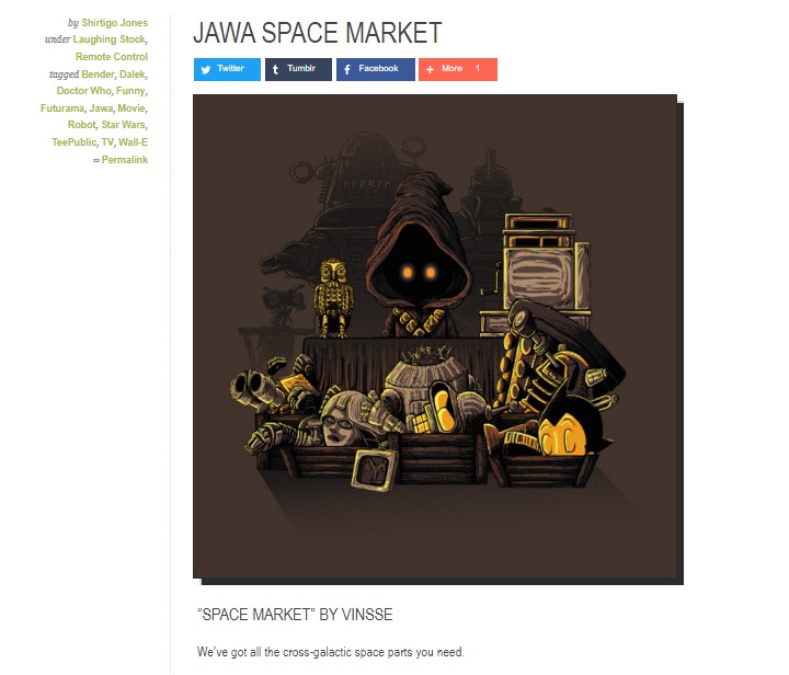 Jawa Space Market T-Shirt Shirtigo