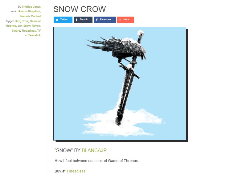 snow crow blancajp threadless