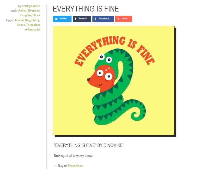 Everything is Fine, Shirtigo, Threadless T-Shirt