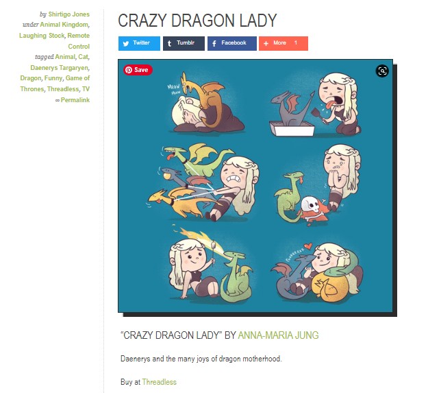 Crazy Dragon Lady Threadless Shirtigo T-Shirt