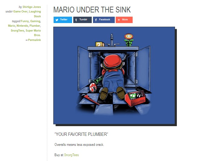 Mario under the sink SnorgTees