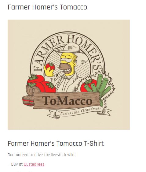 Farmer Homer’s Tomacco – Shirtigo