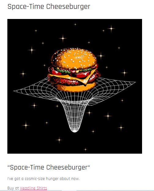 space-time cheeseburger shirtigo