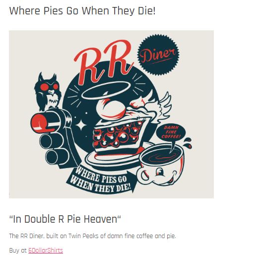 Where pies go when they die shirtigo