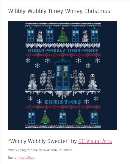 Wibbly Wobbly Sweater by DC Visual Arts Wibbly Wobbly Timey Wimey Christmas Shirtigo