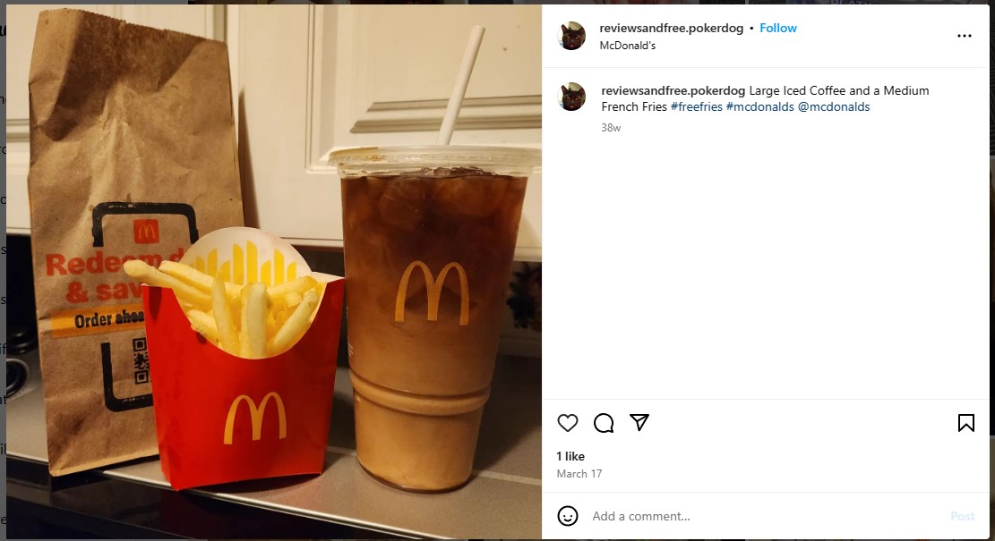 mcds fries and coffee