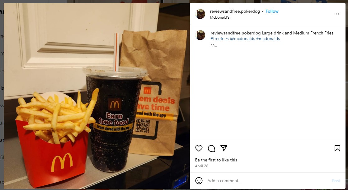 mcds coffee and fries