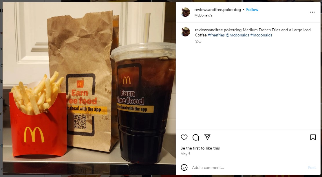 mcds fries and coffee