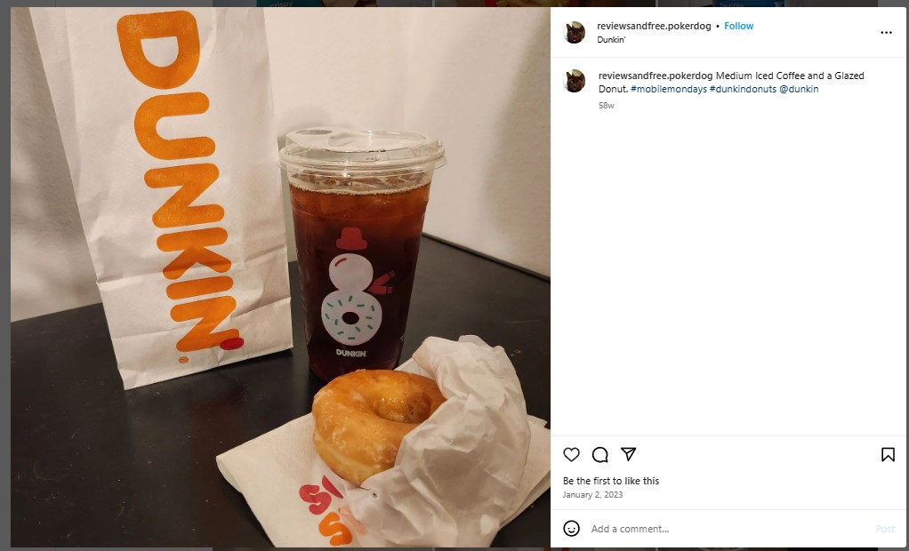 Dunkin Donuts Coffee and Glazed