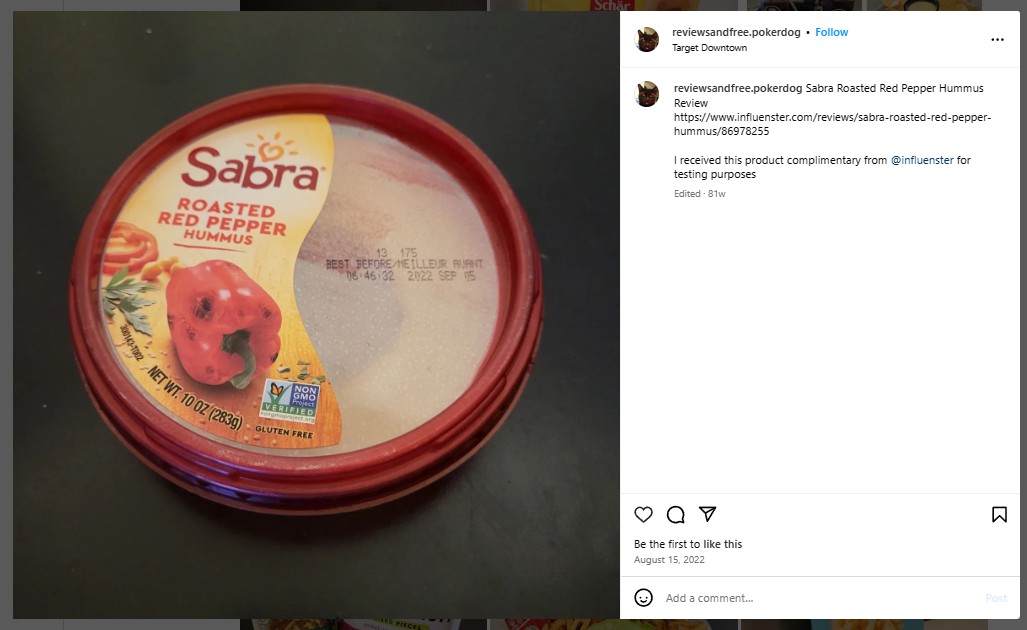 Sabra Red Pepper Hummus