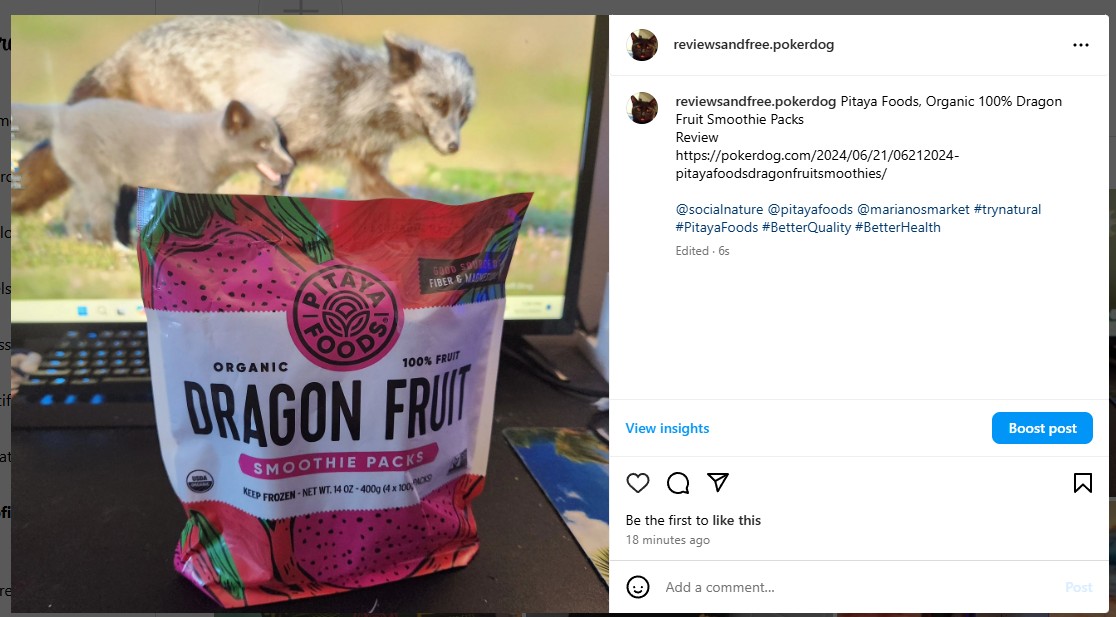 Pitaya Foods, Organic 100 % Dragon Fruit Smoothie Packs