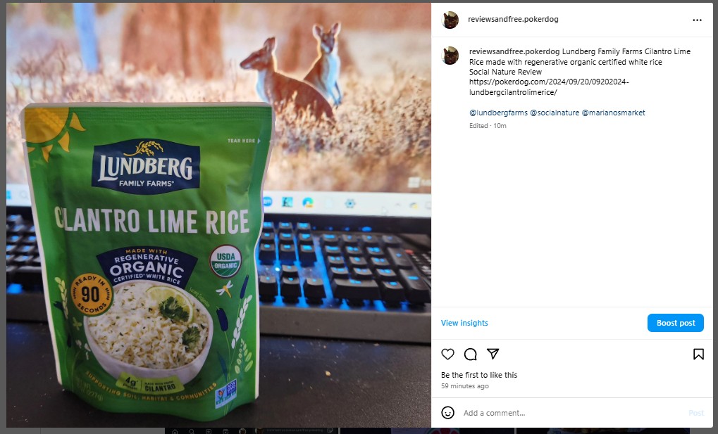 Lundberg Family Farms Cilantro Lime Rice made with regenerative organic certified white rice