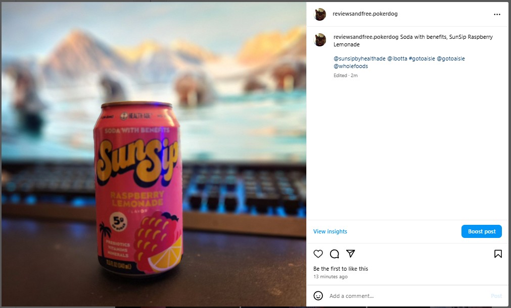 Soda with benefits, SunSip Raspberry Lemonade