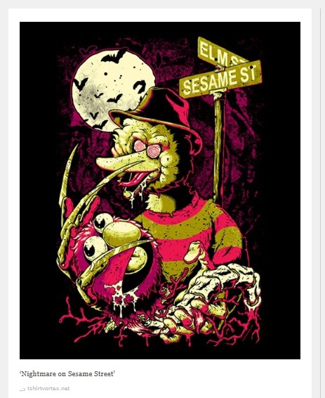 nightmare on sesame street tshirt tshirtvortex elm street Big Bird Elmo