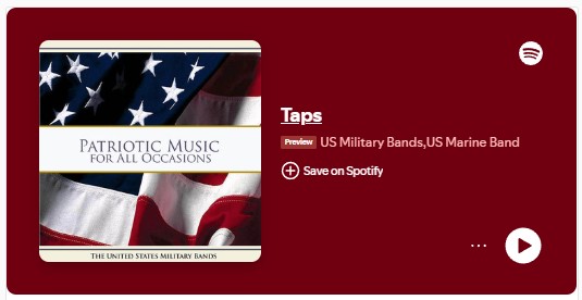 Album: Patriotic Music For All Occasions. 2008 Song: Taps Performed by US Marine Band, US Military Bands Written by Produced by Source: Altissimo!