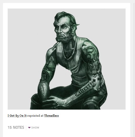 tattooed lincoln ive got 5 on it tshirtvortex
