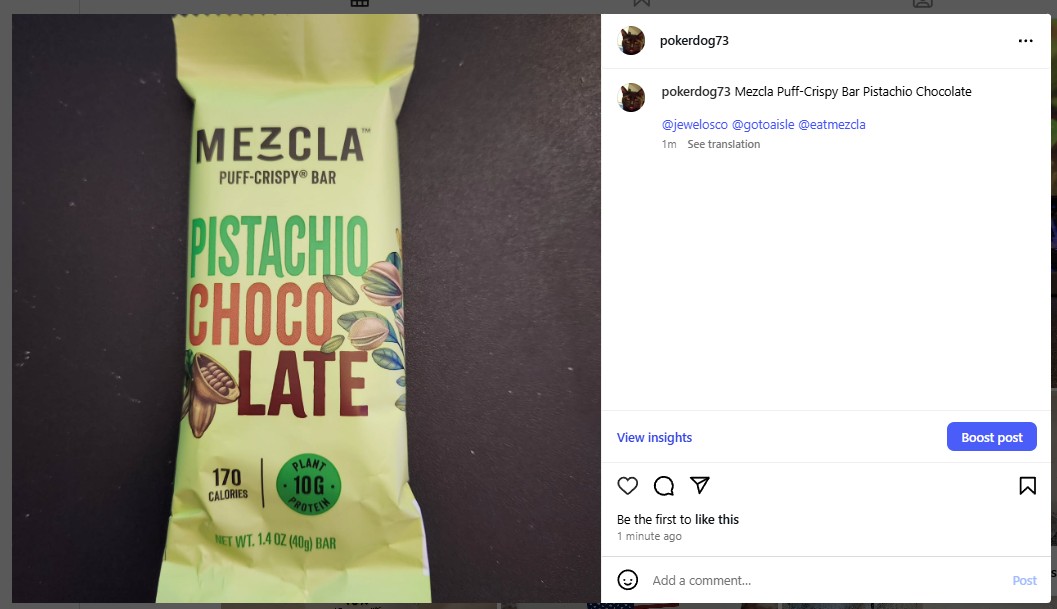 Mezcla Puff-Crispy Bar Pistachio Chocolate