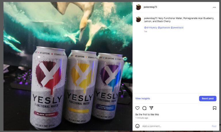Yesly Functional Water, Pomegranate Acai Blueberry, Lemon, and Black Cherry