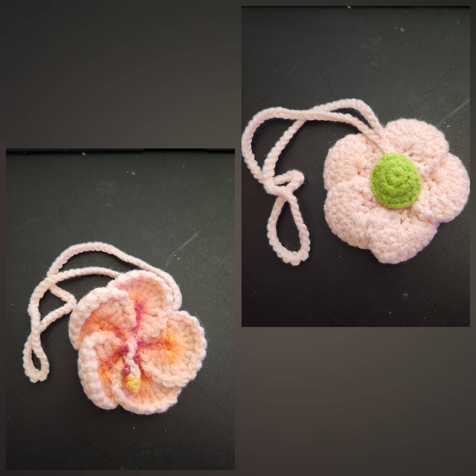 Brliantux Crochet Hibiscus Pink Hanging Ornament