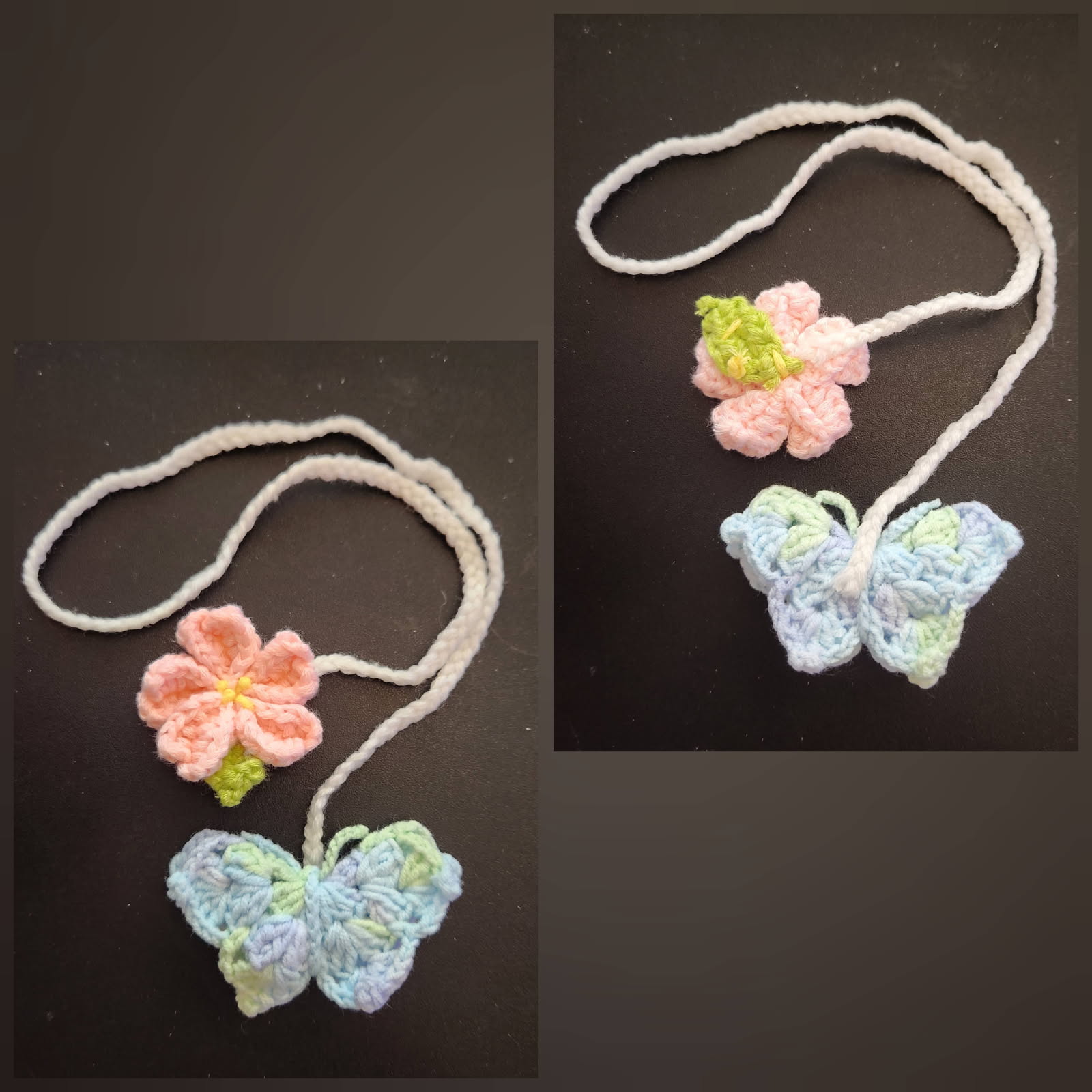 09 12 25 -flower butterfly crochet hanging ornament