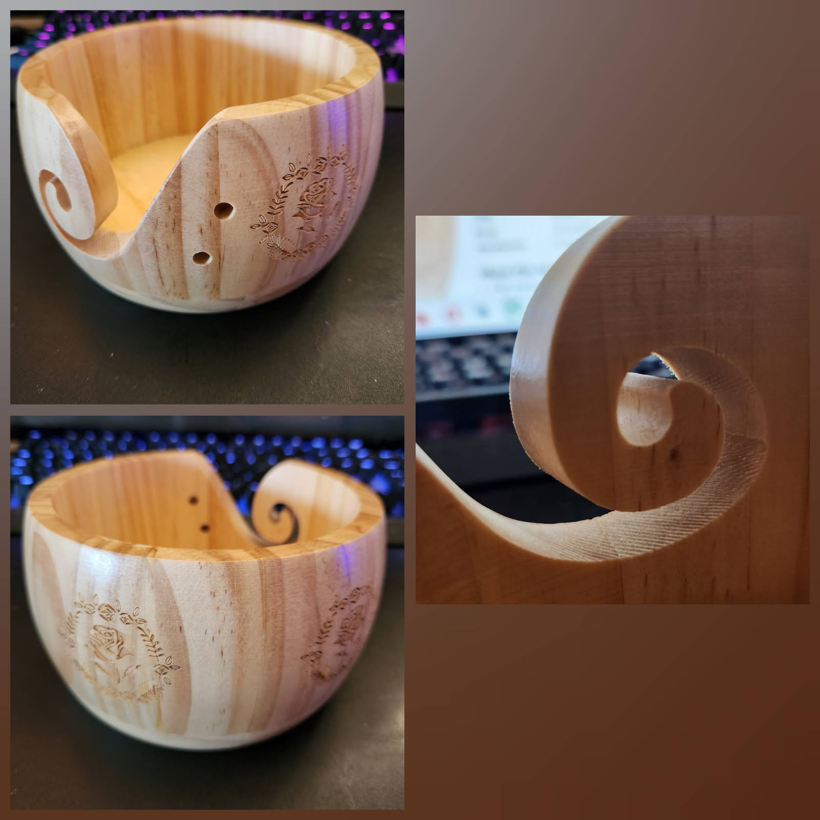 LOVEGRASS Wood Yarn Bowl