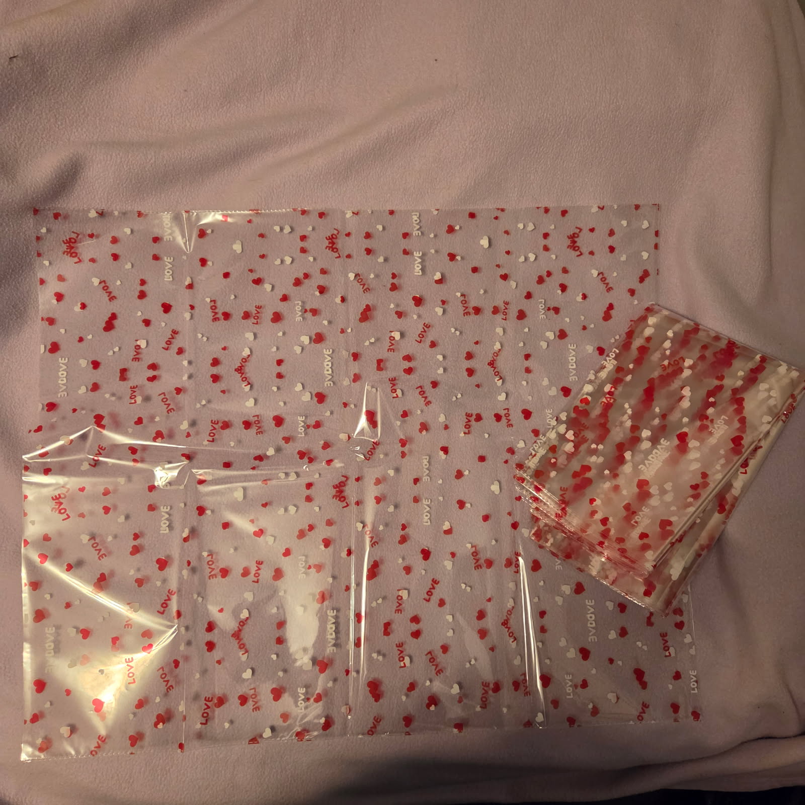 woric 12 Pcs Large Valentine Cellophane Bags