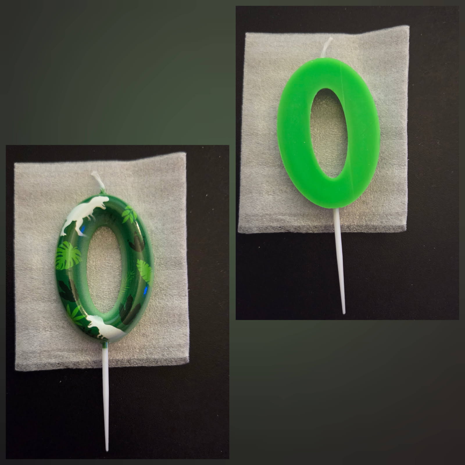 KNITCY Number 0 Birthday Candle, Dinosaur