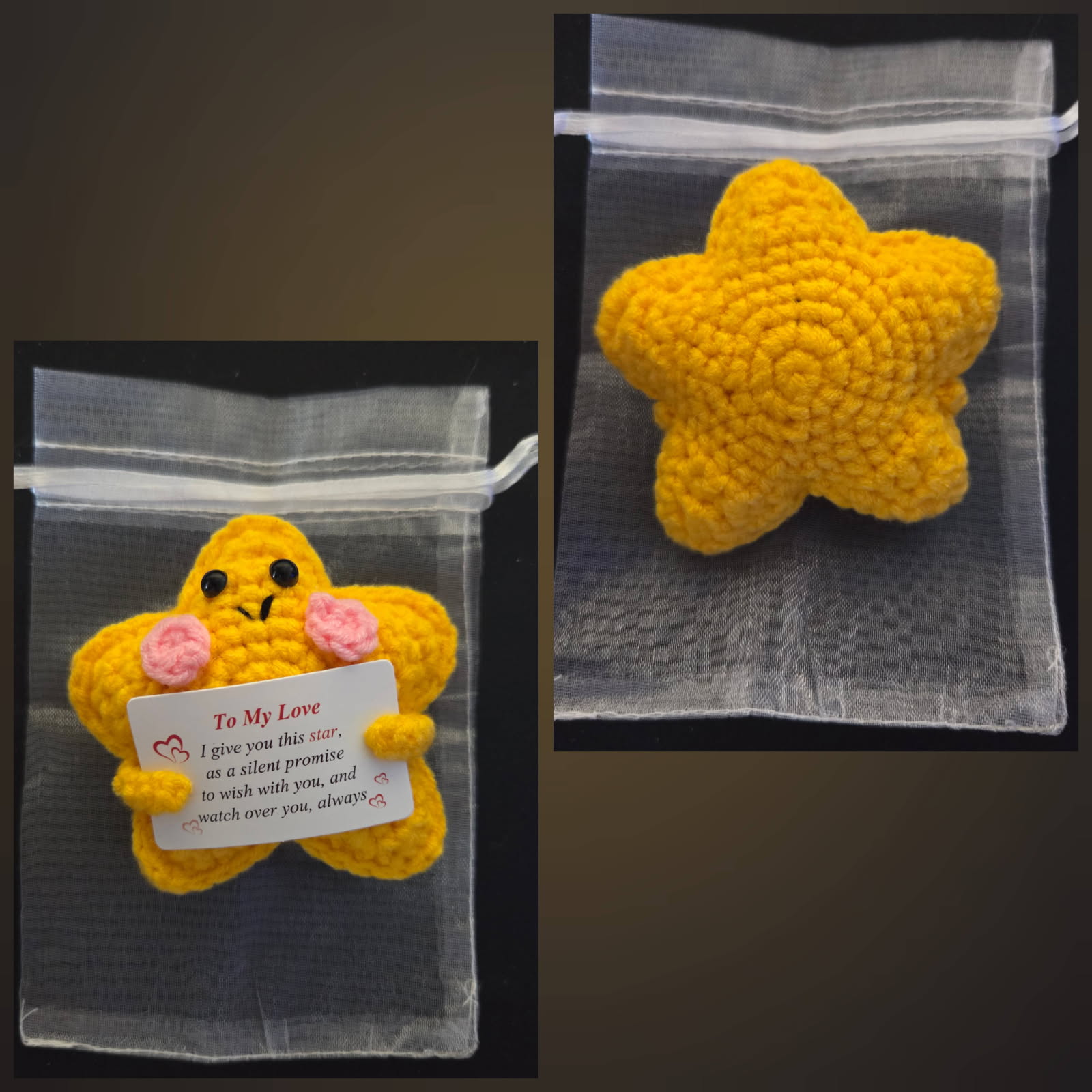 Starino Positive Crochet Yellow Star