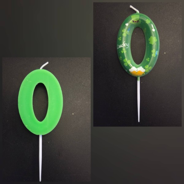HCCYENLAN St. Patricks Day Number 0 Candle