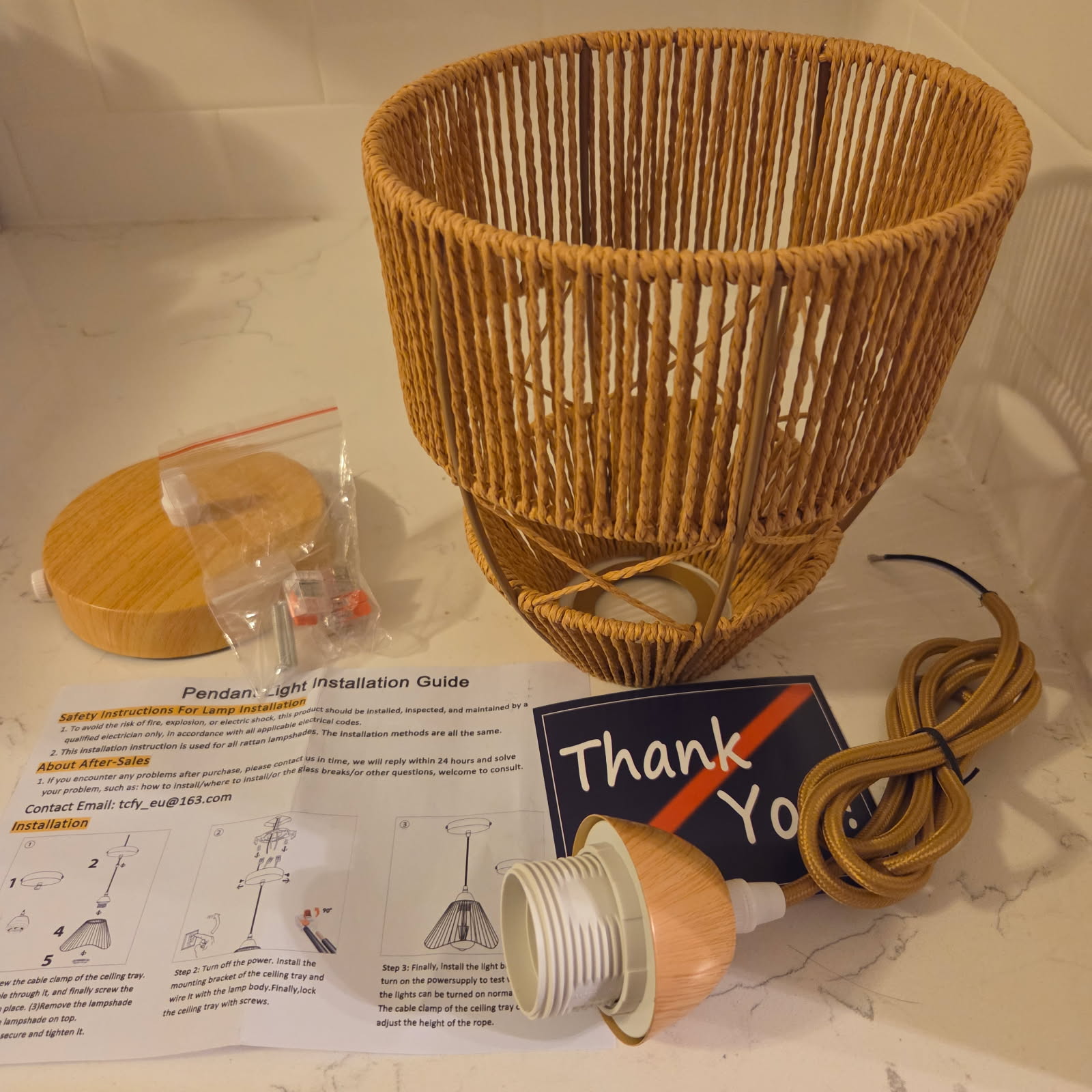 OTeedo Boho Rattan Pendant Light