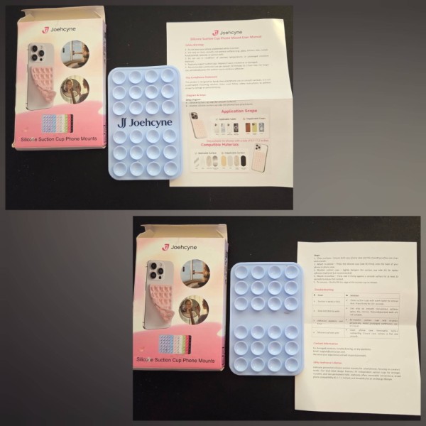 Joehcyne Suction Phone Case Mount Silicone, Sky Blue