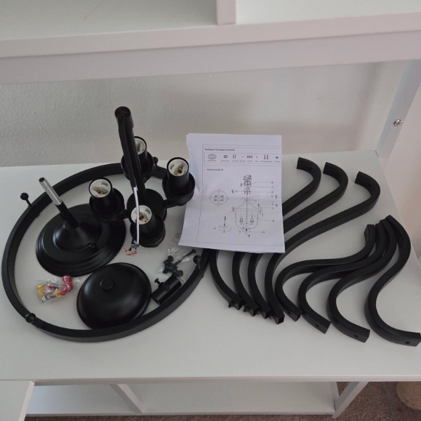 PNOUKF Farmhouse Rustic Hallway 4-Light Ceiling Chandelier