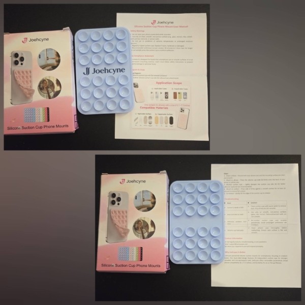 Joehcyne Suction Phone Case Mount Silicone, Sky Blue Pattern