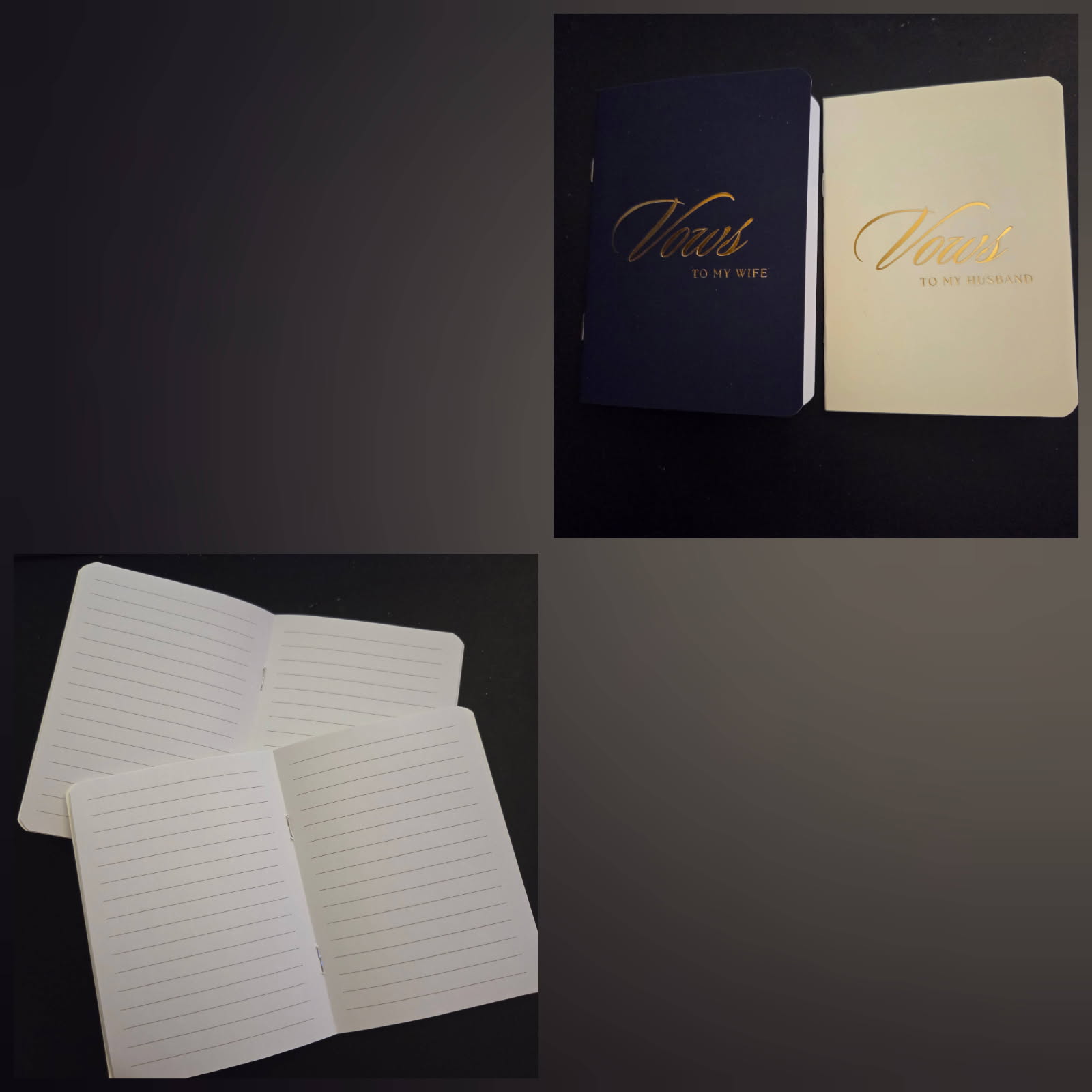 Paperell Vow Books His and Hers, Navy & White