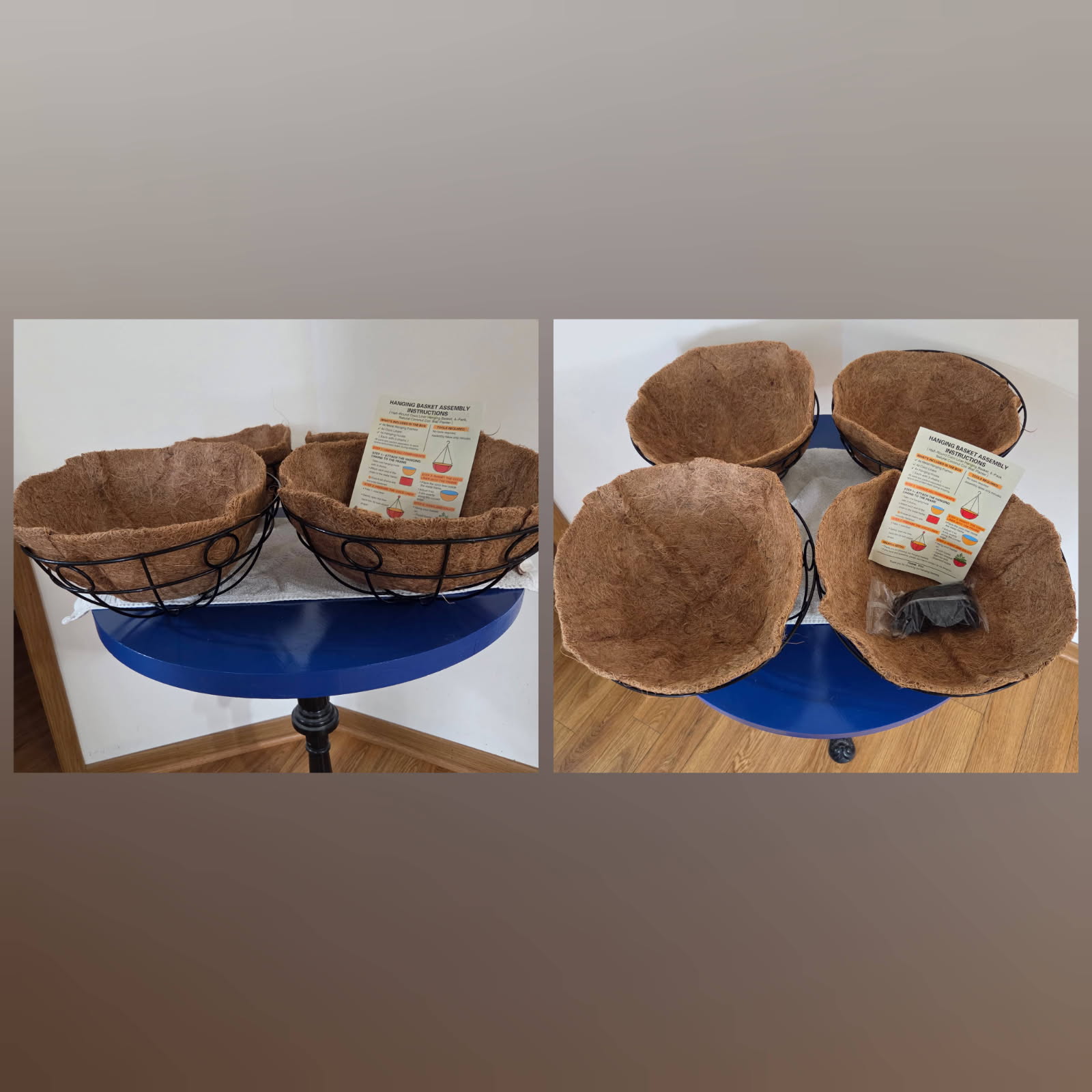 SMYAXUNW 12 Inch Plant Hanging Baskets 4 Pack