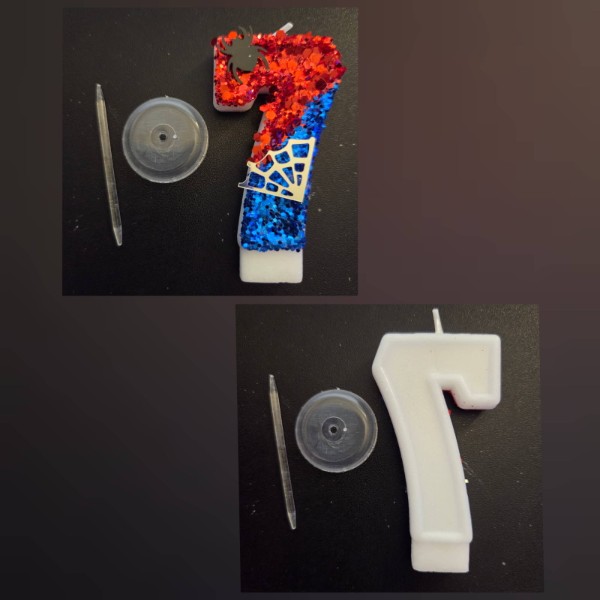 woiodora Spider Theme Number 7 Birthday Candle