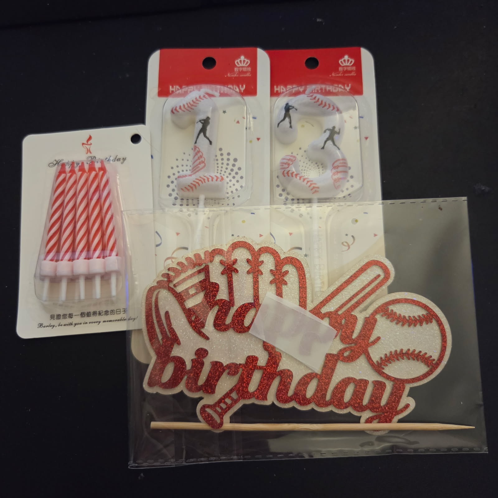 THAMSPORO Baseball Birthday Number Candles for Cake, (Number 13)