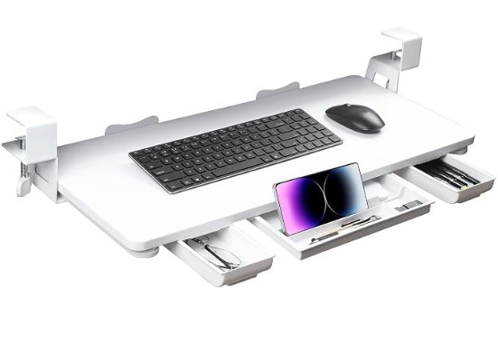 TECLUK Keyboard Tray Under Desk with Drawer