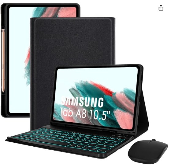 LAMA Teal Backlit Keyboard Case with Mouse